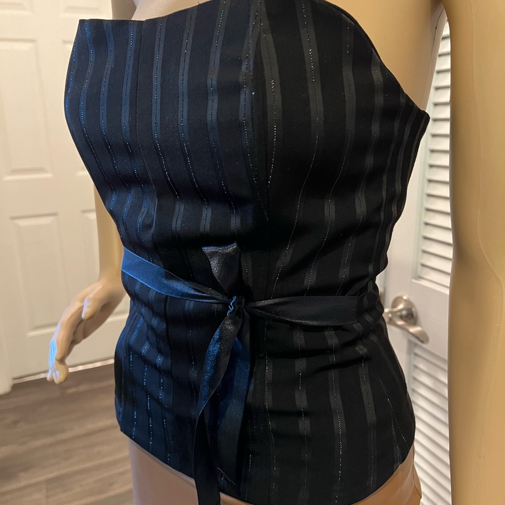 Black satin corset (fits to size S/M/L) in great condition
